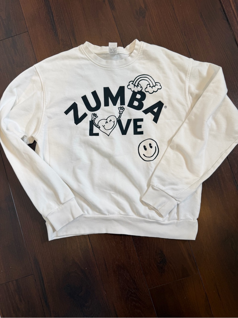 Zumba we are Sweatshirt Zumba love medium white crew neck active